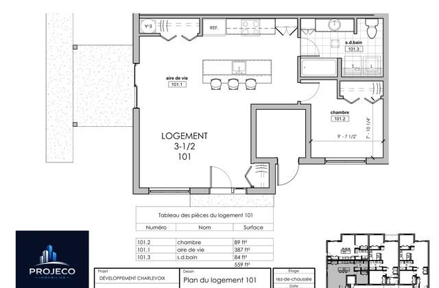 Aperçu du plan du logement 101