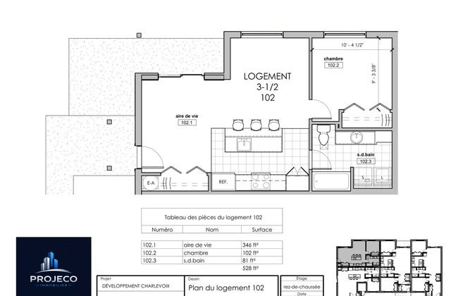 Aperçu du plan du logement 102