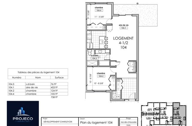 Aperçu du plan du logement 104