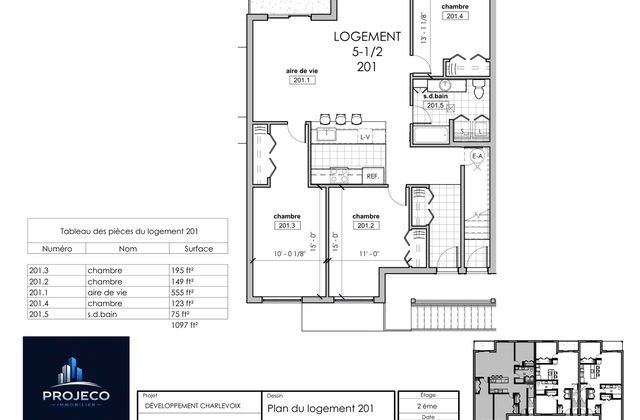 Aperçu du plan du logement 201