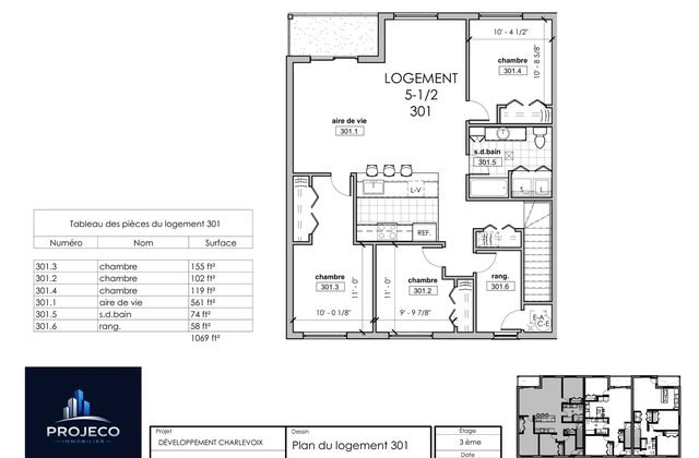 Aperçu du plan du logement 301