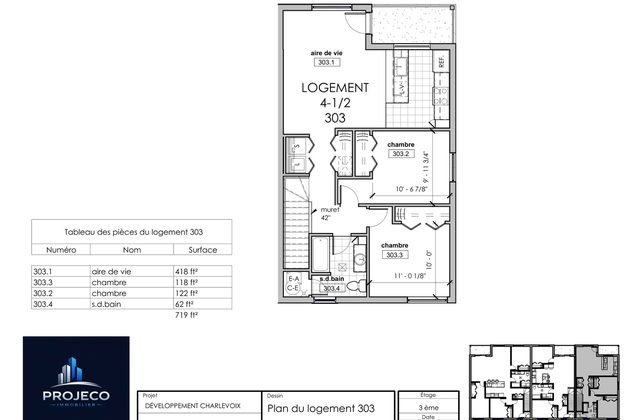 Aperçu du plan du logement 303